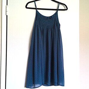 Patterson J Kinkaid Originals Blue Dress Floral Sleeveless Sundress Lined EUC XS